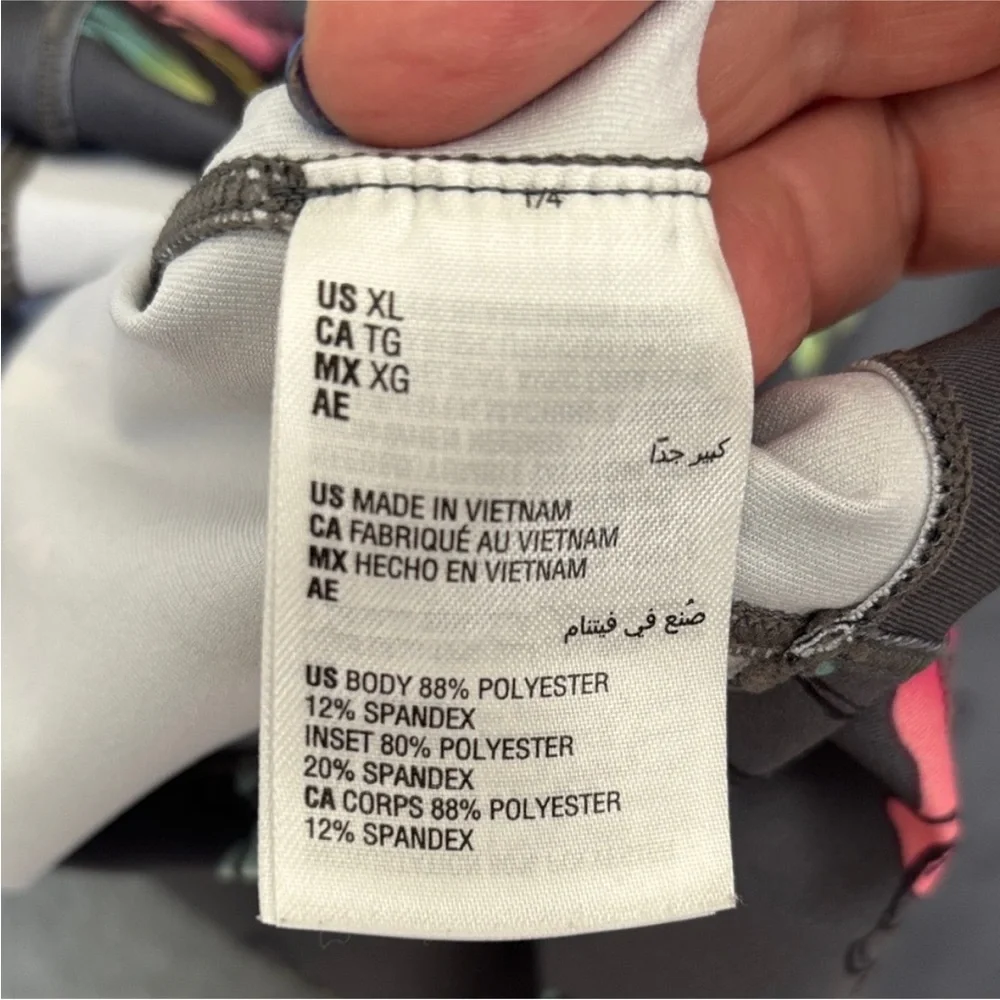 Ideology Sleeveless Tank Top - XL Gray with Pink Teal and Yellow Accents - Picture 8 of 9